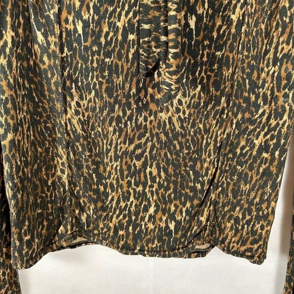 Free People Women’s Wild Thing Leopard Print Brown/Black Square Neck with Tie S - Picture 6 of 8